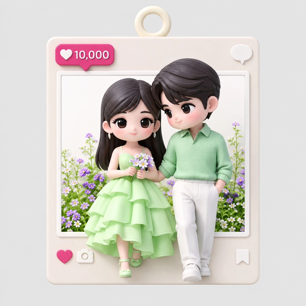 Framed Couple Charm — supplier catalog illustration