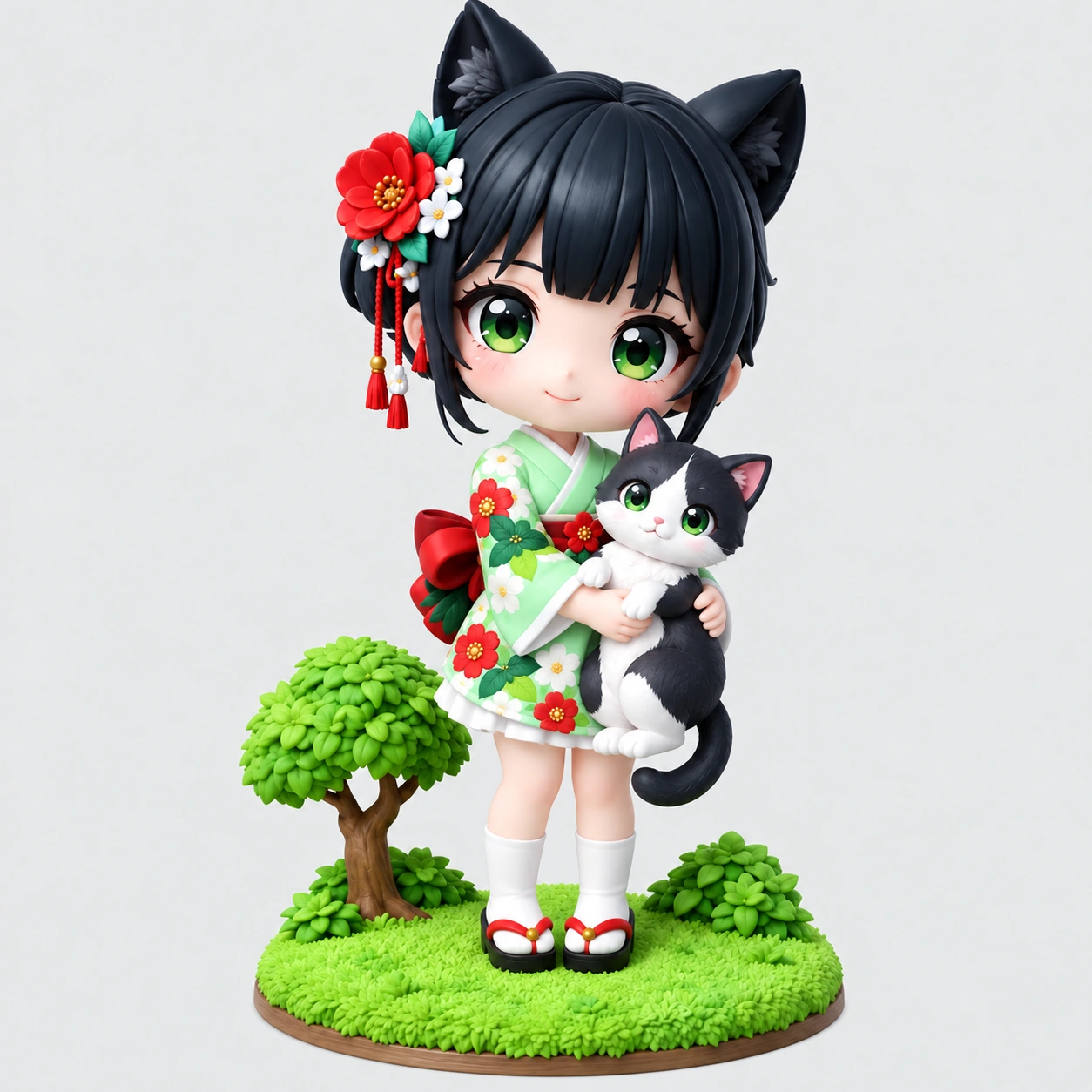 Person & Pet Scene Figurine — supplier catalog illustration