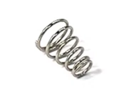 Short metal coil spring viewed at an angle