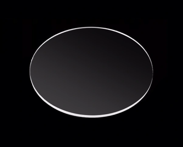 Transparent circular display base shown separately